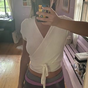Reformation cream ribbed crop top like new